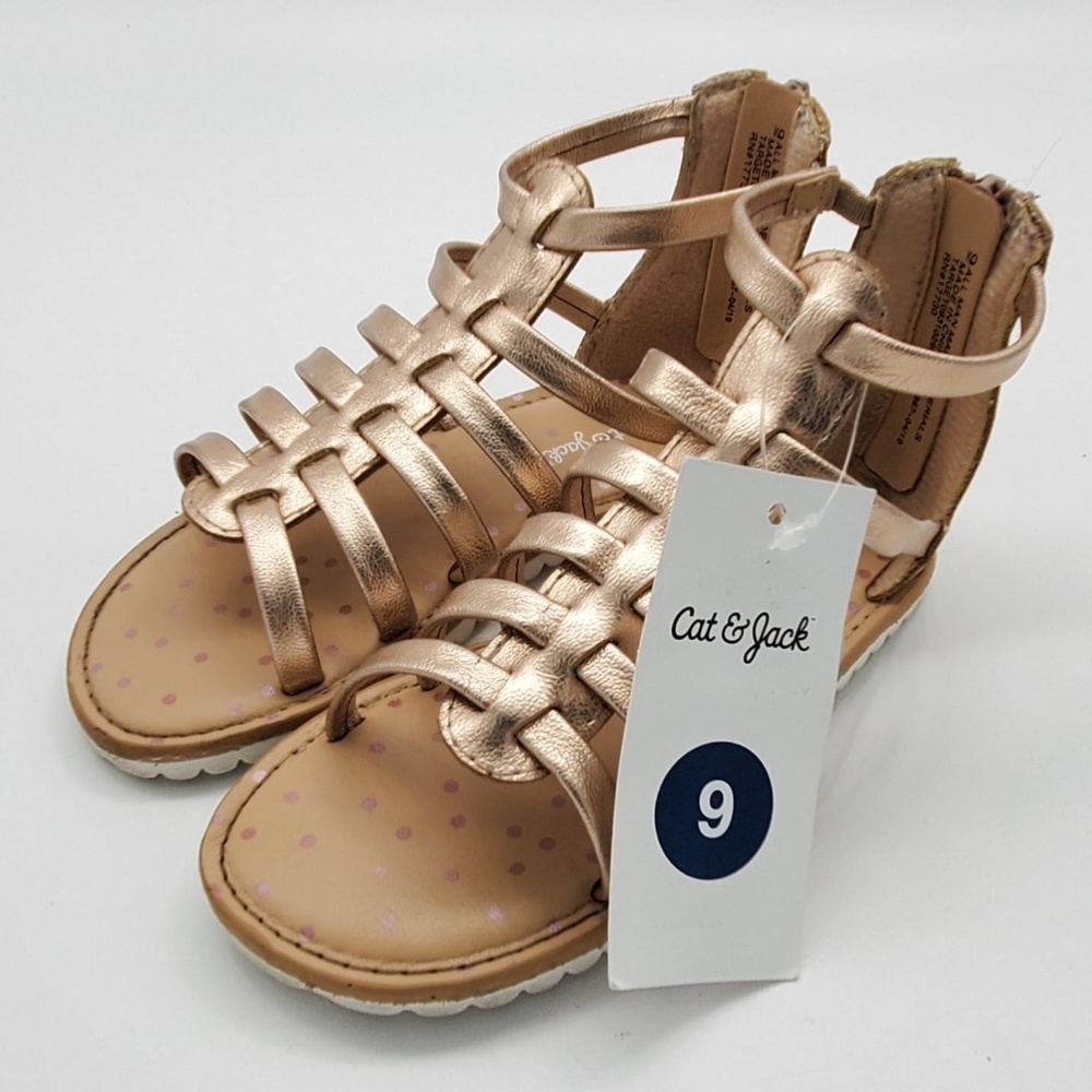 Metallic Gladiator Sandal Toddler Girls Size 9